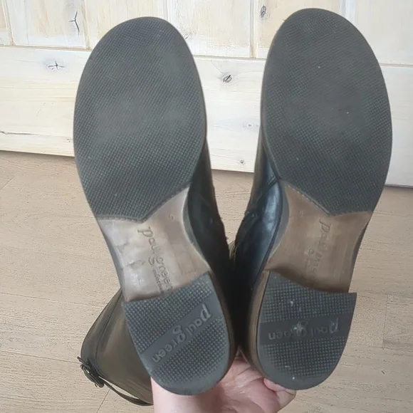 Paul Green Black Leather Knee High Boots 7.5 - Picture 7 of 10